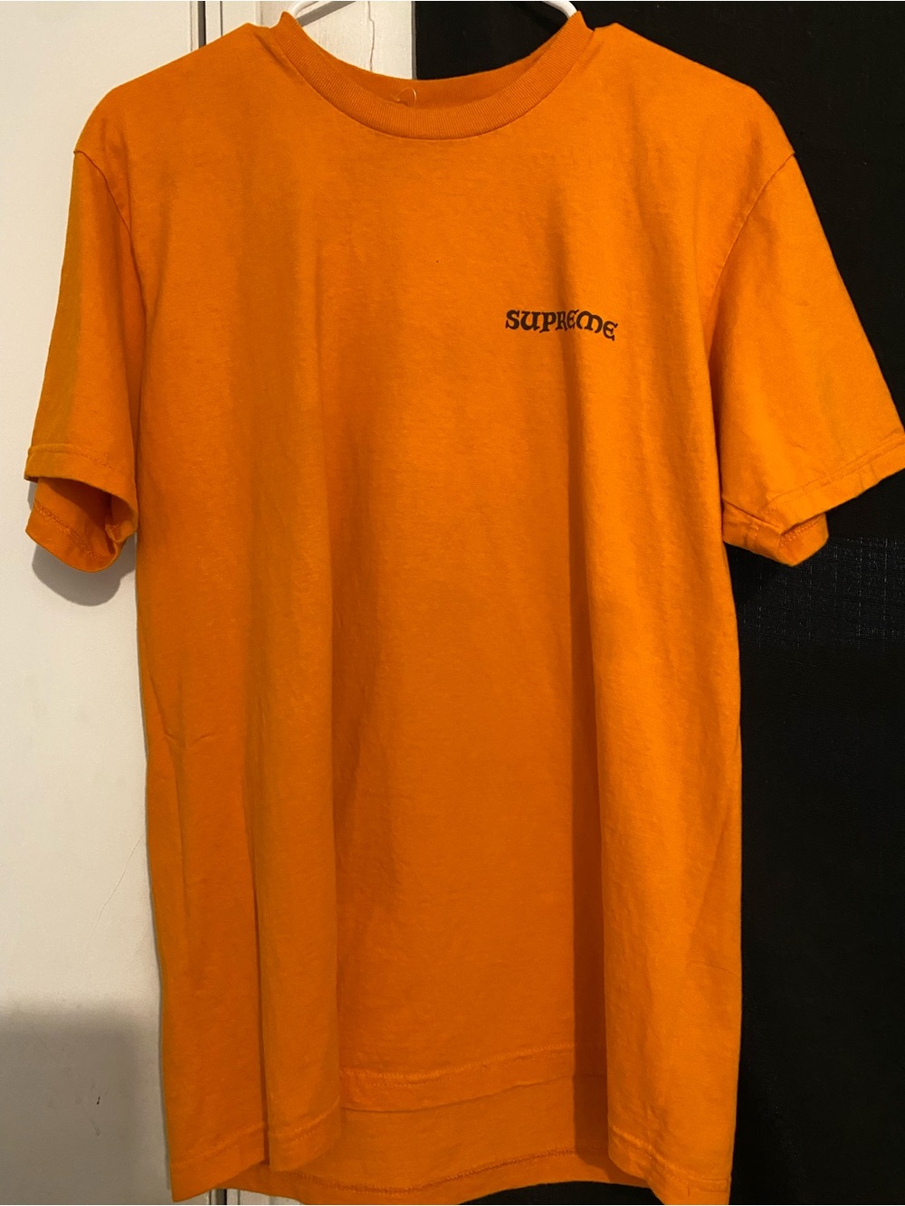 Supreme Orange Short Sleeve Small Chest Logo Tee